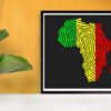 Africa Fingerprint Map Poster