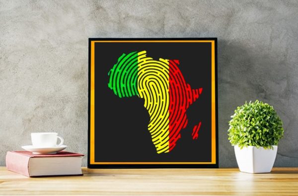 Africa Fingerprint Map Poster