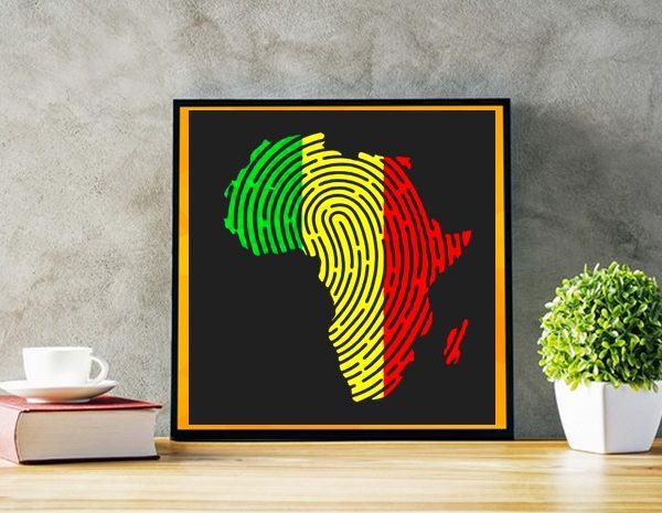 Africa Fingerprint Map Poster