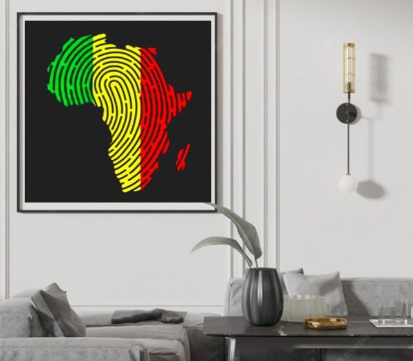 Africa Fingerprint Map Poster