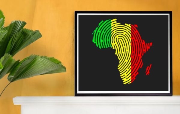 Africa Fingerprint Map Poster